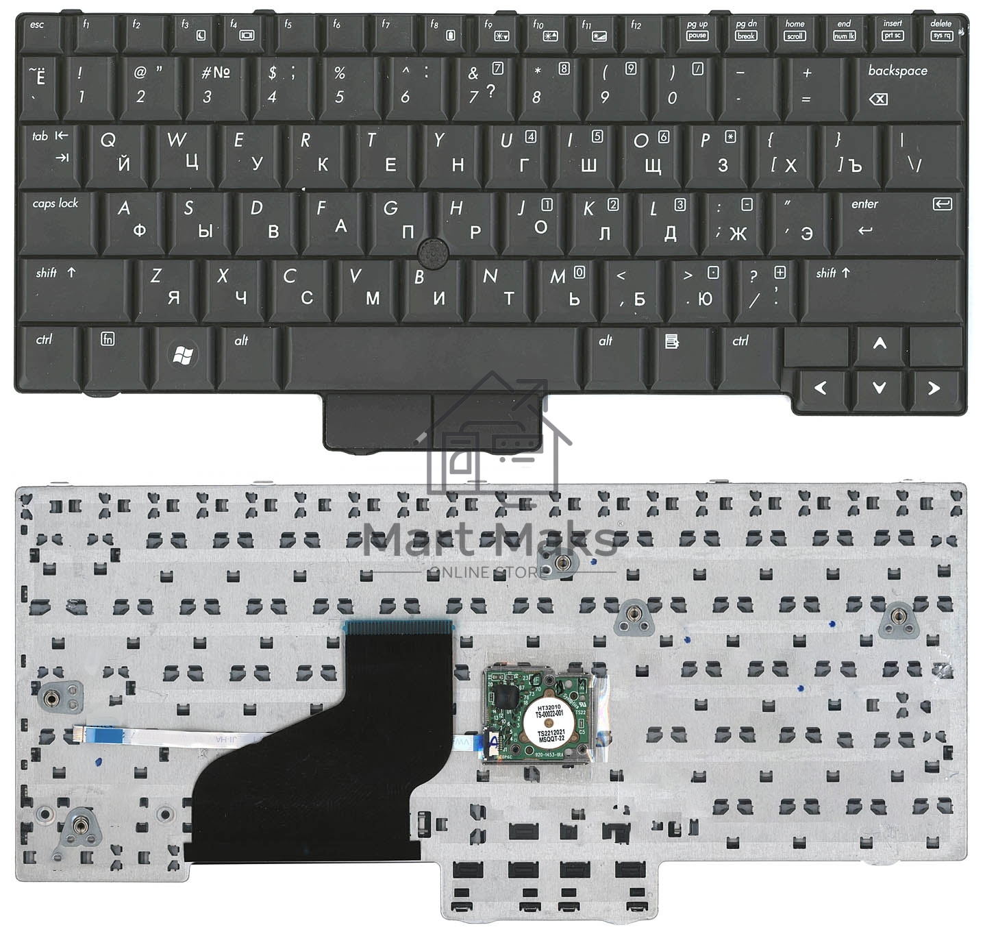 Клавиатура для ноутбука HP EliteBook 2530P черная