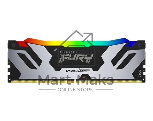 Оперативная память Kingston Fury Renegade, DDR5, 16GB (1x16GB), 6400MHz, CL32, DIMM, с радиатором, RGB, серебристый/черный