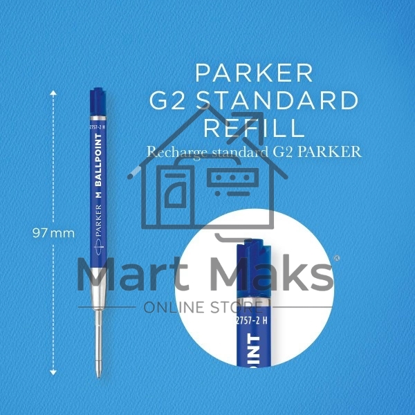Стержень шариковый Parker QuinkFlow Basic Z09 (CW2166544) M 1мм, синие чернила, блистер (2шт)