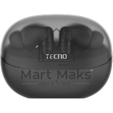 Наушники TWS Tecno Buds 4 черный, внутриканальные, Bluetooth, до 6 ч