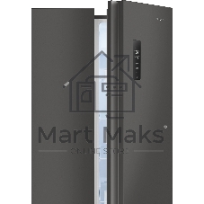 Холодильник Weissgauff WSBS 500 Inverter NoFrost Dark Grey двухкамерный 270/180л морозилка слева, No Frost, Side by Side