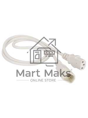 Шнур питания Lanmaster C13-C14, 3х0.75, 220В, 10А, белый, 5 метров