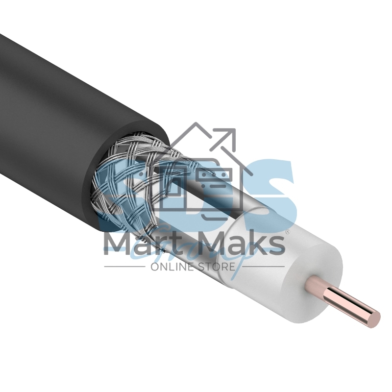 Кабель коаксиальный PROconnect RG-6U, 75 Ом, CCS/Al/Al, 48%, бухта 100 м, черный OUTDOOR