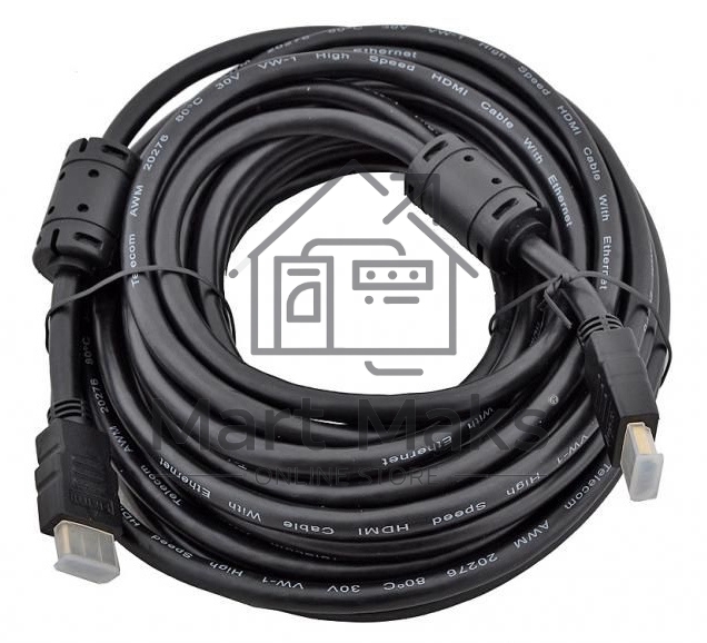 Кабель Ningbo HDMI-HDMI ver1.4 19M/19M 10м, плетеная оболочка, позолоченные контакты Blister box