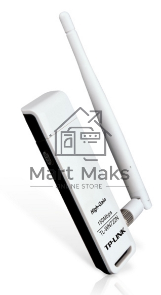Адаптер TP-Link SOHO TL-WN722N 150Mbps High Gain Wireless N USB Adapter with Cradle, 1T1R, 2.4GHz, 802.11n/g/b, 1 detachable antenna