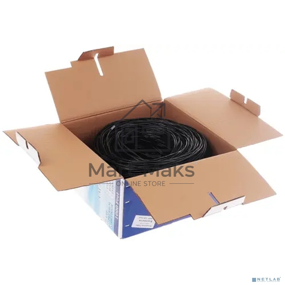 Кабель SkyNet Premium UTP outdoor 4x2x0,51, медный, FLUKE TEST, кат.5e, однож., 305 м, box, черный