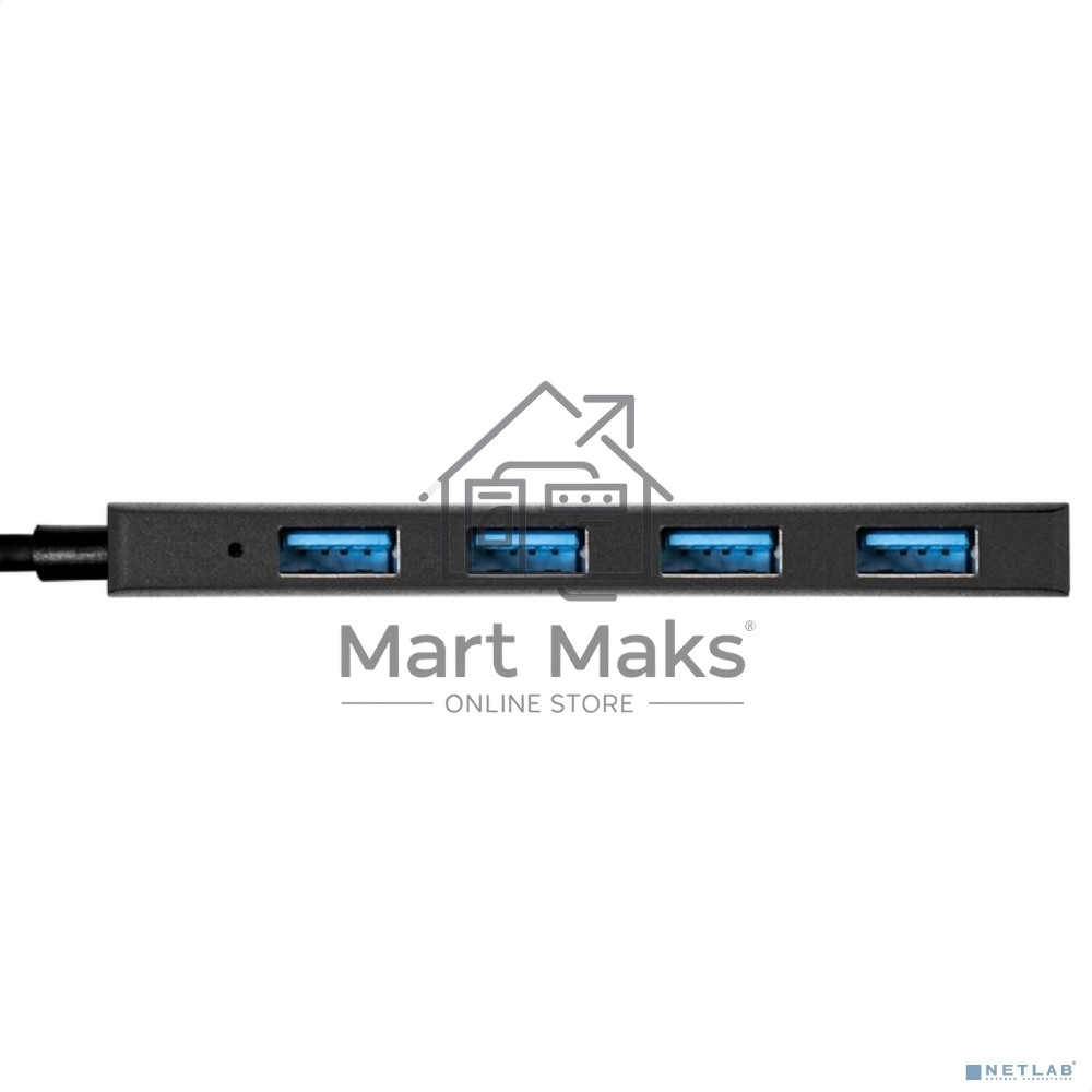 Хаб USB (концентратор) 4-в-1 ExeGate DUB-4P/3 (кабель-адаптер USB3.0 --> 4xUSB3.0, Plug&Play, черный)