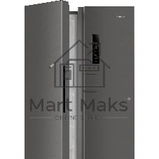 Холодильник Weissgauff WSBS 500 Inverter NoFrost Dark Grey двухкамерный 270/180л морозилка слева, No Frost, Side by Side