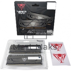 Оперативная память Patriot Viper Steel, DDR4, 16GB (2x8 GB), 3733 MHz, CL17, DIMM, радиатор, черный