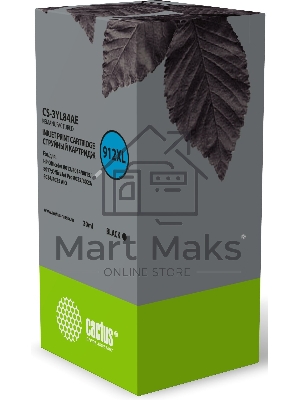 Картридж струйный Cactus CS-3YL84AE 912XL (есть ограничения по прошивке) черный (30 мл) для HP OfficeJet 8012/8014/8015/8017;OfficeJet Pro 8022/8023/8024/8025 AIO