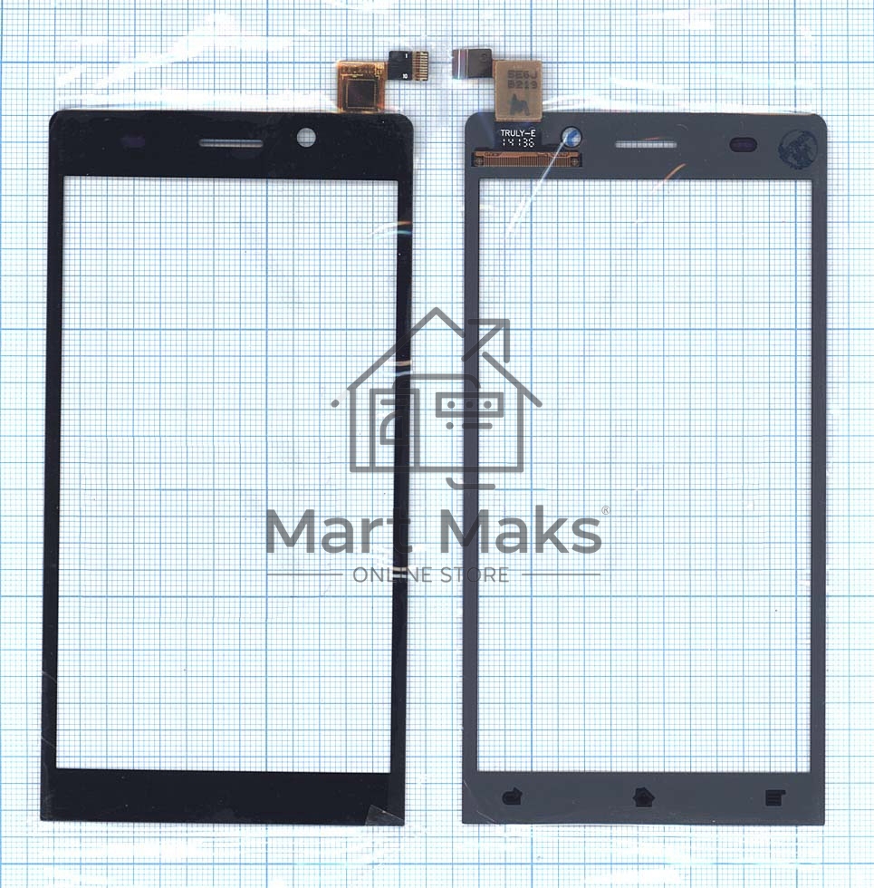 Сенсорное стекло (тачскрин) для Highscreen Thor, черное