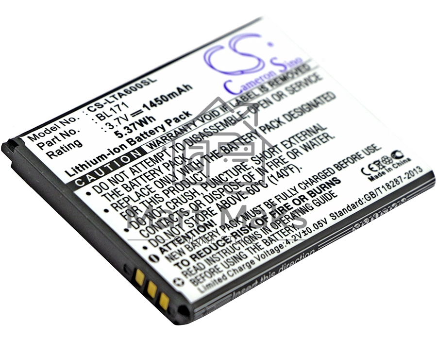 Аккумулятор CameronSinoCS-LTA600SL BL171 для Lenovo A3903.7V / 1450mAh / 5.37Wh