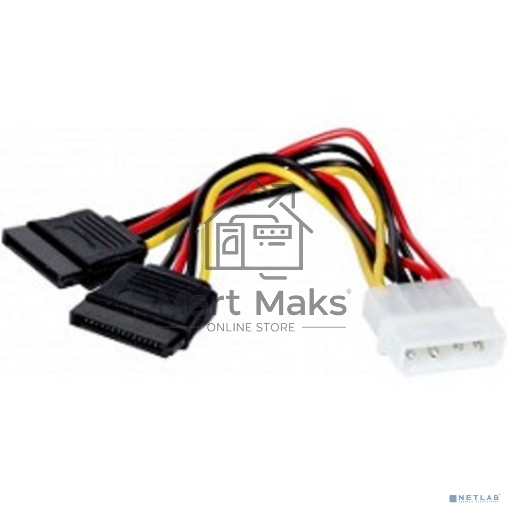 Кабель питания 2xSATA (от разъема Molex (IDE) блока питания), 15см Exegate