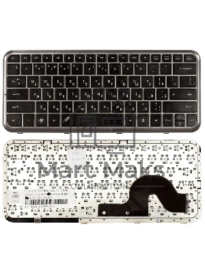 Клавиатура для ноутбука HP Pavilion dm3 dm3-1000 черная с серой рамкой