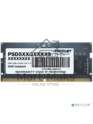 Оперативная память Patriot, DDR5, 8Gb (1x8 Gb), 4800 MHz, CL40, SO-DIMM