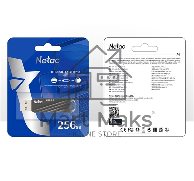 Флешка USB Netac US11 256GB USB3.0+TypeC Dual Flash Drive