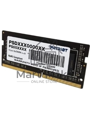 Оперативная память Patriot Signature, DDR4, 4Gb (1x4 Gb), 2666 MHz, CL19, SO-DIMM