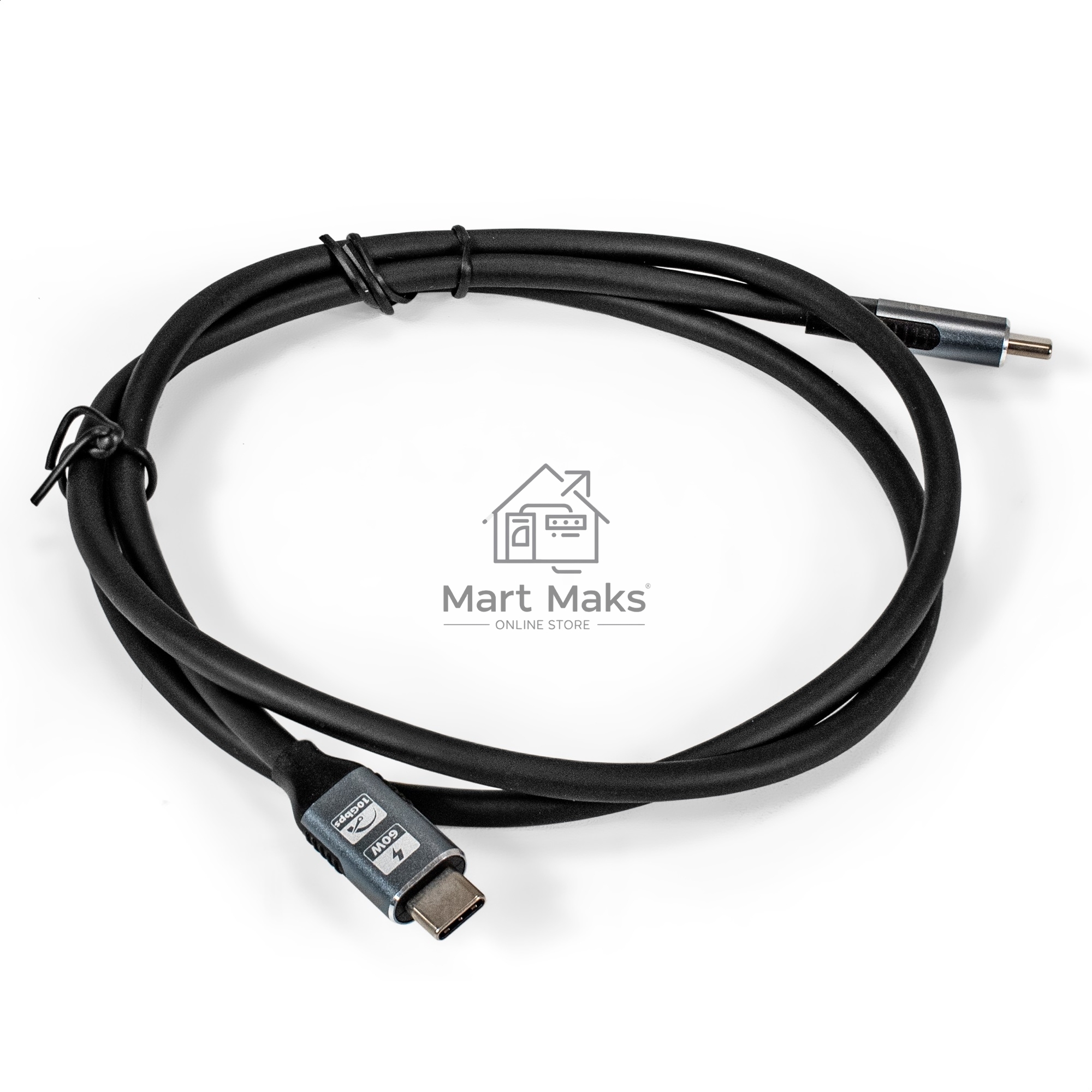 Кабель для зарядки ExeGate EX-CCP-USB3.2-CMCM-1.0 (USB 3.2 Gen2x1 Type Cm/Cm, 10Gbit/s, 8K60Hz, 5A, 60W, PD3.1, 1м)