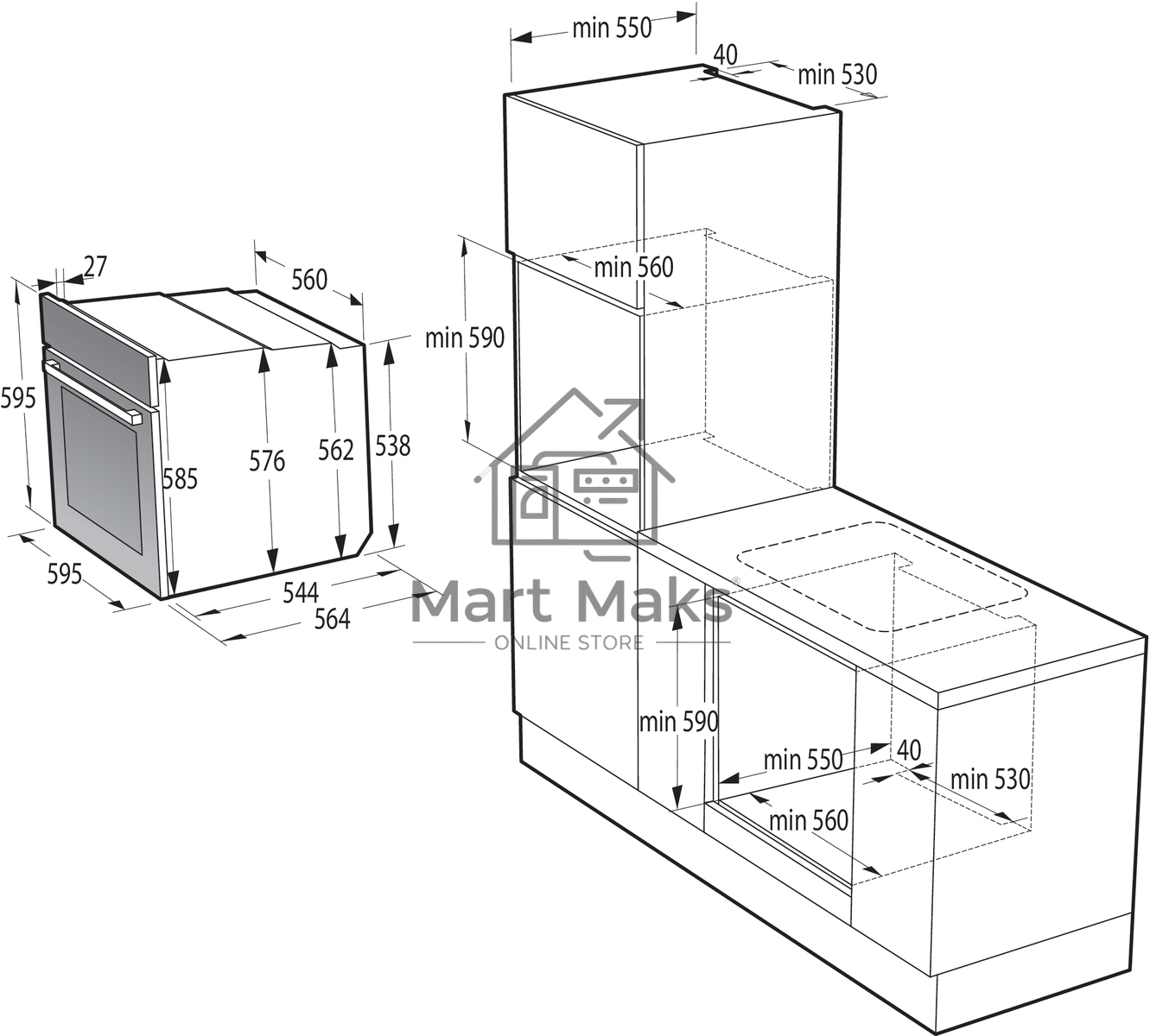 Духовой шкаф электрический Gorenje BPS6737E14BG черный