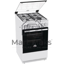 Плита газовая Gorenje GG5A10WH белый, конфорок 4 газовых, духовка 70 л, 50 см x 85 см x 59.4 см