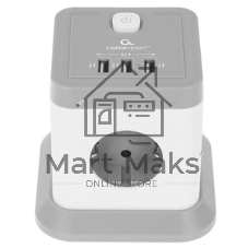 Сетевой фильтр Cablexpert Tower, TWR-4-U3-W-2, 4р, 10А, 3xUSB, 3.1А, 2 м, ур. защиты 2+, белый, коробка