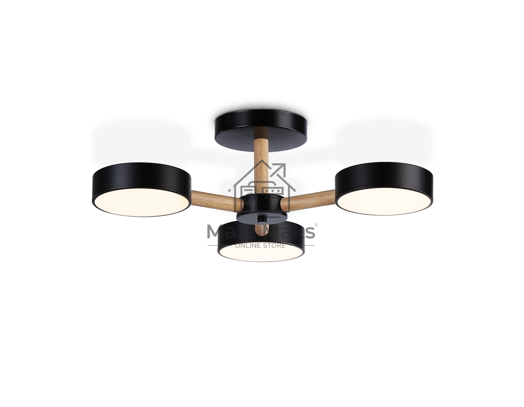 Светильник Ambrella light FL4823/3 BK черный 3000K-6400K 40W D580*160 (ПДУ ИК)