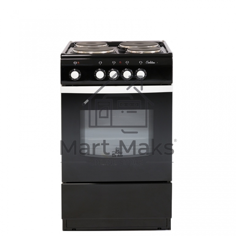 Плита электрическая De Luxe 5004.12э черный, конфорок 4 шт, духовка 46 л, 50 см x 85 см x 50 см