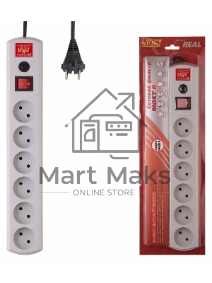 Сетевой фильтр Most R 5м (6 розеток) белый (коробка)