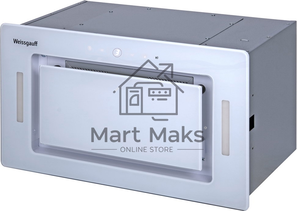 Вытяжка встраиваемая Weissgauff Aura 1200 Remote WH белый, 52 см, 1200 куб. м/ч, 60 дБ