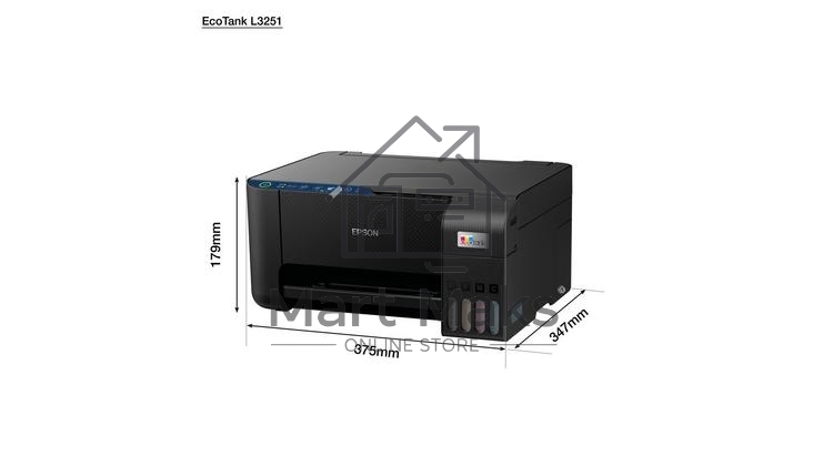 МФУ струйный Epson EcoTank L3251 (C11CJ67419/C11CJ67302/C11CJ67518), A4, цветное, печ. до 33 стр/мин. (ч/б) до 15 стр/мин. (цвет), скан. до 5 стр/мин., 5760 x 1440 dpi (печать) 1200x2400dpi (скан.), USB, Wi-Fi