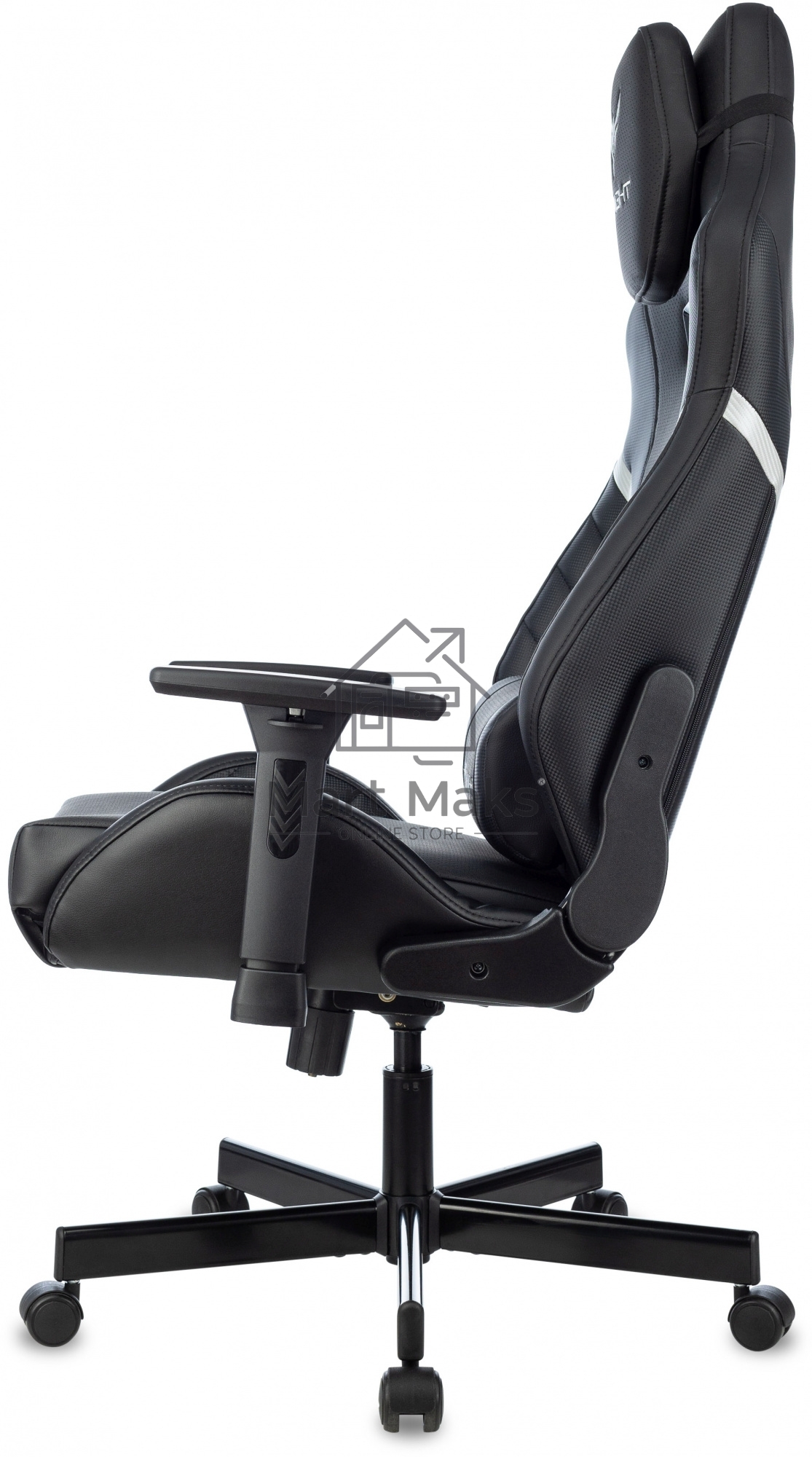 Кресло игровое Knight Thunder 5X черный эко.кожа крестов. металл