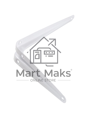 Кронштейн угловой с ребром Сибртех 175 х 225 мм, белый