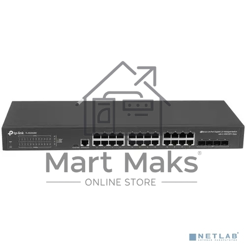 Коммутатор TP-Link JetStream™ 24-port Pure-Gigabit L2+ Managed Switch, 24 10/100/1000Mbps RJ45, 4*10G SFP+ Slots