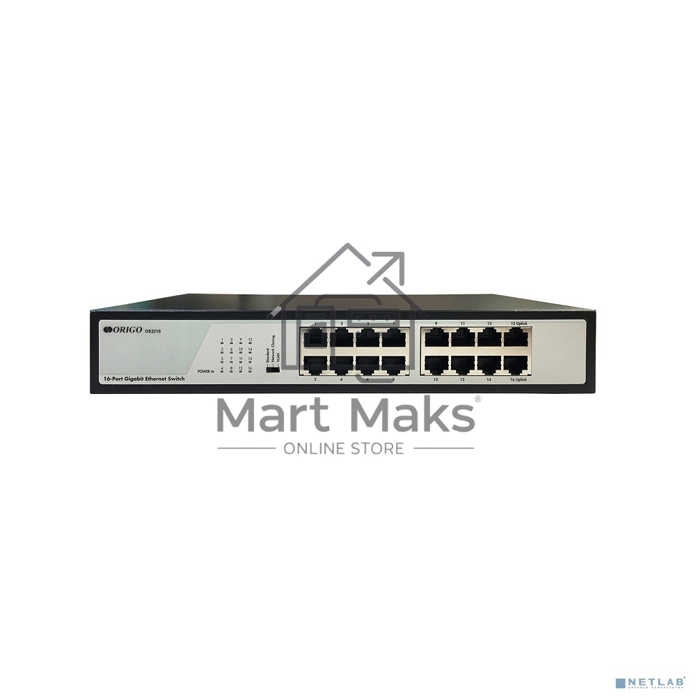 Коммутатор ORIGO Unmanaged Switch, 16x1000Base-T, 19 Rackmount Kit