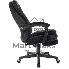Кресло руководителя Бюрократ T-9950MSG-F Fabric черный Light-20, крестов. пластик, подст. для ног