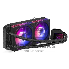 Комплект водяного охлаждения ExeGate DigitalFreezer-240.PWM.ARGB.Black (3 PIN 5V ADDRESSABLE RGB подсветка, LGA1954/1851/1700/1200/115x/2066/2011/AM5/AM4, TDP 260W, 2x Fan 120mm 4pin PWM 600-1800RPM Hydro bearing, помпа 3pin 2700RPM, макс. шум 37db, с термопастой, на винтах, черный, RET)