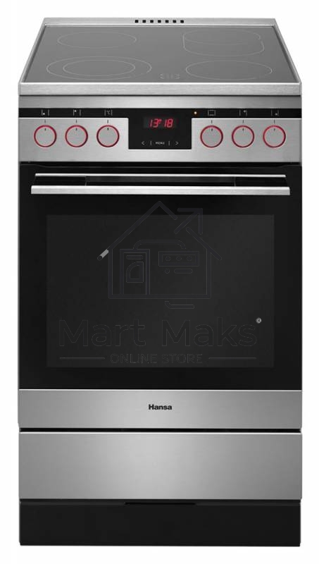 Плита электрическая Hansa FCCX58225 серебристый, конфорок 4 шт, духовка 65 л, 50 см x 85 см x 60 см
