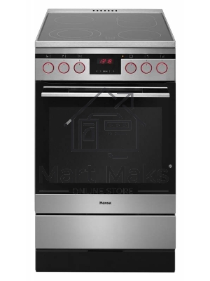 Плита электрическая Hansa FCCX58225 серебристый, конфорок 4 шт, духовка 65 л, 50 см x 85 см x 60 см