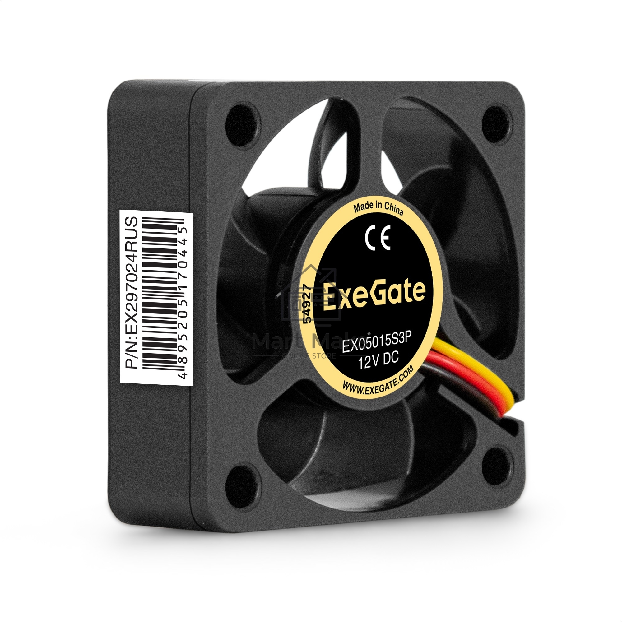 Вентилятор для корпуса ExeGate EX05015S3P черный, 50 мм, 5500 об/мин, 30 дБ, 3 pin
