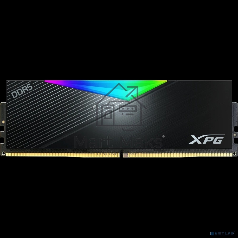 Оперативная память XPG Lancer, DDR5, 32GB (2x16GB), 6400MHz, CL32, DIMM, с радиаторами, RGB, черный