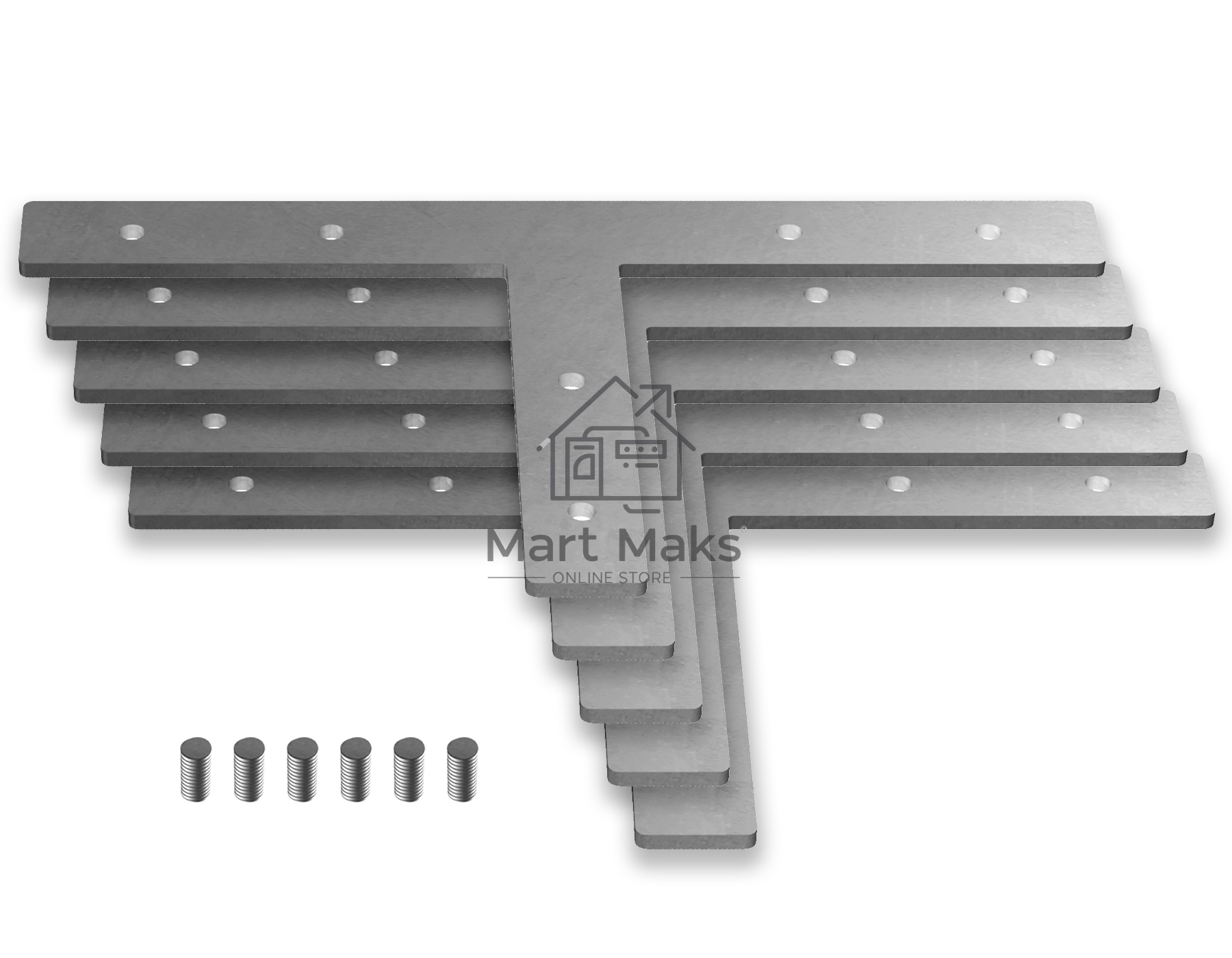 Соединитель Т для алюминиевого профиля GP8055 SL серебро 100*55*1.55