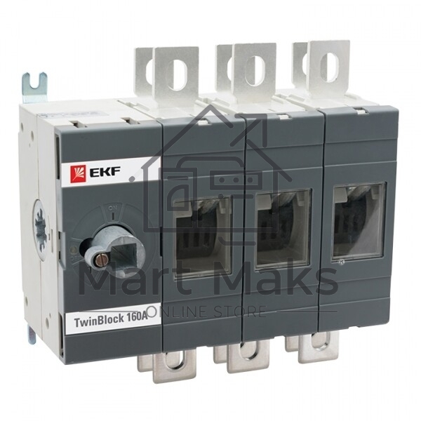 Рубильник 630A 3P реверсивный без рукоятки управления TwinBlock EKF tb-s-630-3p-rev EKF