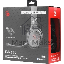 Гарнитура Bloody GR370 черный, беспроводная + проводная, Bluetooth, до 45 ч, подсветка