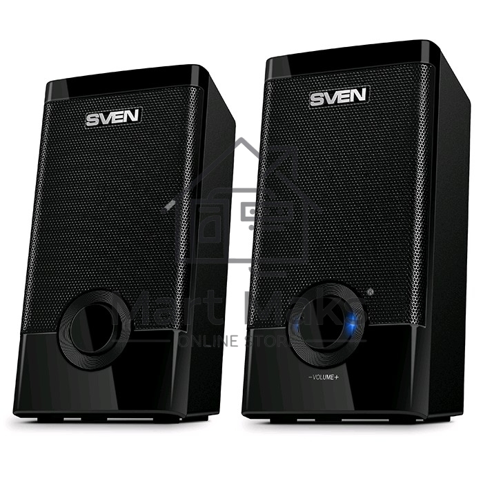 Колонки Sven 318 черный USB-порт ПК, ноутбука или адаптер 5V DC