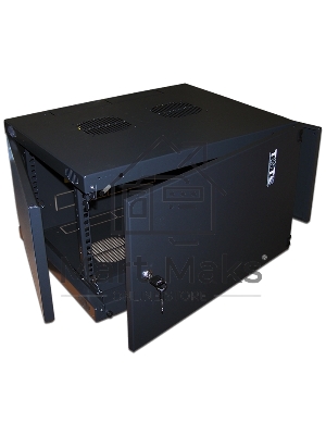 Шкаф настенный Lanmaster Next TWT-CBWNM-6U-6X6-BK 6U 550x600мм пер.дв.металл съемные бок.пан. 60кг черный