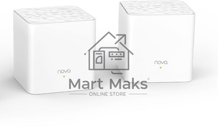 МаршрутизаторTenda nova MW3 (2 роутера) АС1200 Двухдиапазонная Wi-Fi Mesh система, 2 порта fast ethernet RJ45