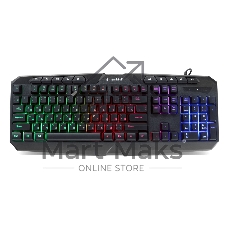 Клавиатура с подсветкой Gembird KB-G420L, USB, черный, 114 кл., м/медиа, Rainbow, кабель 1.5м