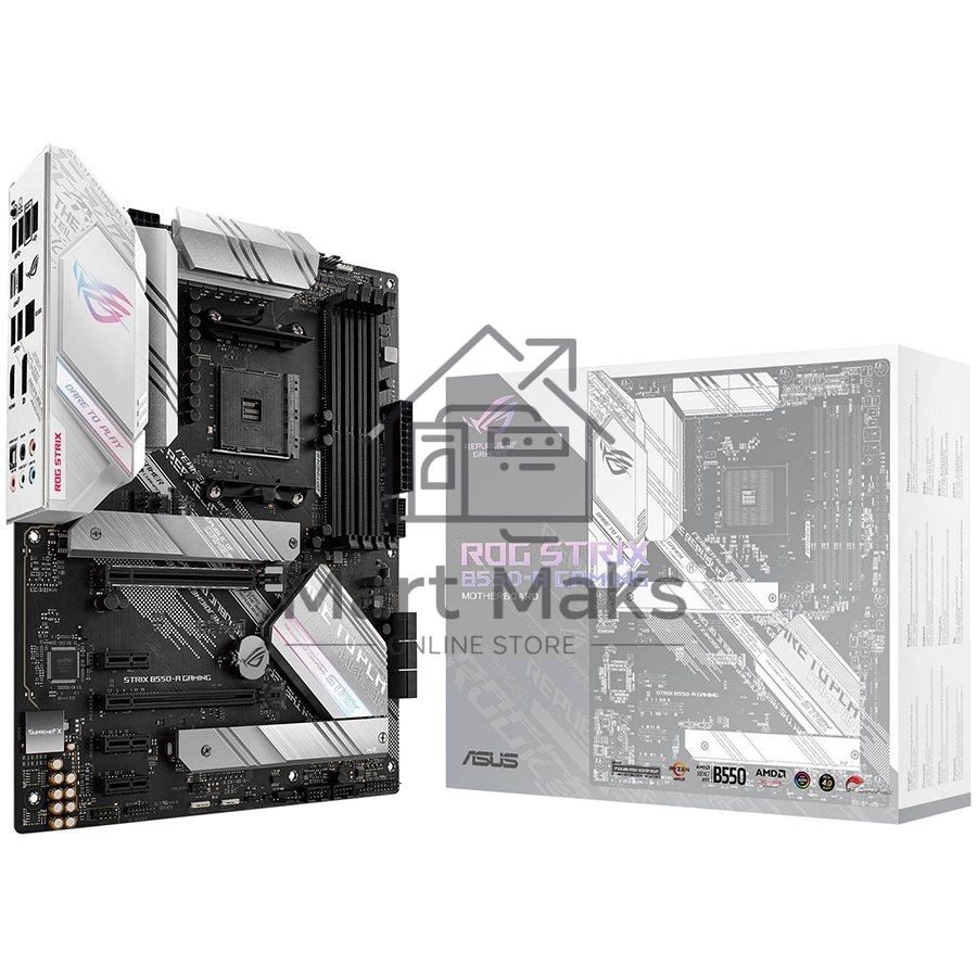 Материнская плата ASUS ROG STRIX B550-A GAMING, AM4, AMD B550, 4xDDR4, 6xSATA, 2xM.2, 1xPCI-E 4.0 x16, 1xPCI-E 3.0 x16, 3xPCI-E x1, 1xHDMI, 1xDP, 1x 2.5Gb LAN, 4xUSB 3.2 Gen 1, 1xUSB 3.2 Gen 2, 1xUSB-C 3.2 Gen 2, 5x3.5 мм, 7.1, ATX