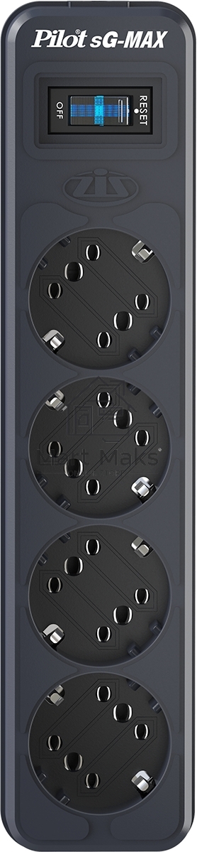 Сетевой фильтр Pilot sG-Max 5 outlets (GP), 15А/3.3 kVt, automatic circuit-breaker, 1.8 m, gfaphite