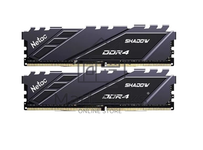 Оперативная память NETAC Shadow, DDR4, 16GB (2x8GB), 3600MHz, CL18, DIMM, с радиаторами, RGB, серый